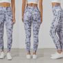 Women's Marble Print High-Waisted Leggings Image 2