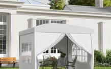3 x 3m Pop Up Gazebo, Wedding Party Canopy Tent Marquee with Carry Bag and Windows, White