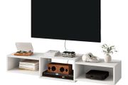 Floating TV Stand Wall Mounted,Wood TV Cabinet Media Console Shelf,Floating TV Unit for Under TV Storage for Living Room Bedroom Office,White