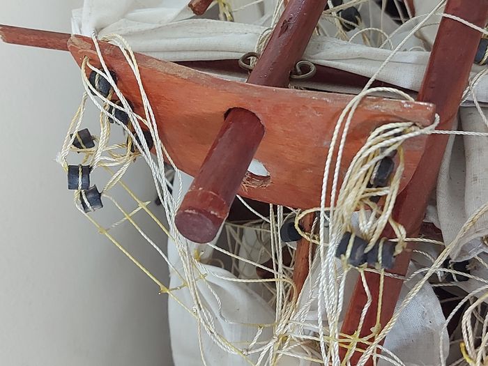 Large Timber  crafted model of the Cutty Sark, A speedy Clipper Sailboat that transported TEA in the late 19thy century
