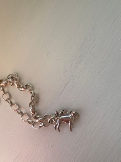 Thomas Sabo Silver 6.9/ 7inch Bracelet with Dog Charm and Love Charm