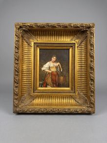Gallery Quality Oil On Board After Eugen Von Blaas , The Water Carrier