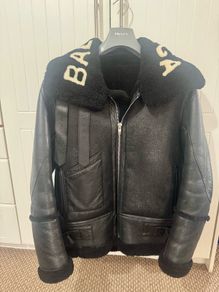 Balenciaga shearling bomber jacket