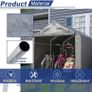 2.2M 1.6M Garden Waterproof Anti-UV Bike Storage Tent Bicycle Motorcycle Shed Shelter Outdoor Backyard Steel Frame PE Cover Zipper Door Large Grey Image 6