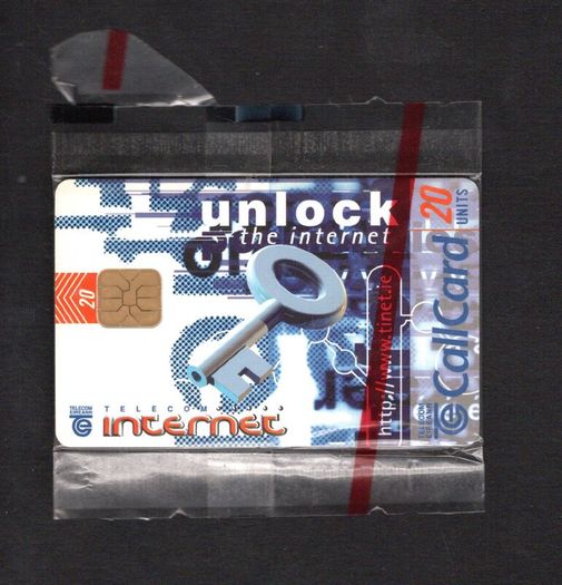 1997 Ireland 20 unit Unlock the Internet (ODS2) Call Card Mint in Packaging. Telecom Eireann card number 1198.