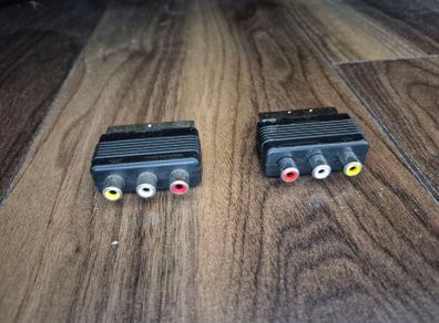 SCART to 3-RCA composite video and audio adapter.