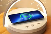 Lamps with Wireless Charger, Touch Lamp Bedside with Bluetooth Speaker, LED Night Light Dimmable Table Lamp for Bedroom Living Room as Phone Holder, Gift for Men Women Home Decor
