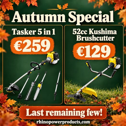 Tasker 5-in-1 multitool and Kushima 52cc brushcutter