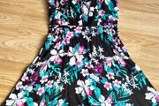 Black Floral Summer Dress with Straps