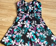 Black Floral Summer Dress with Straps