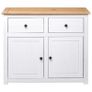 Sideboard White 93x40x80 cm Solid Pinewood Panama Range Image 5
