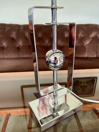Stylish Italian Style Repro Chrome Space Age MCM Table Lamp