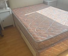 Double bed and headboard