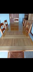 Solid Oak Dining Table with 6 Chairs