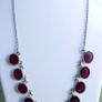 Vintage Garnet Sterling Silver Necklace,925 purity,9/8mm oval Cabochon, Natural Gemstone, Beautiful Silver Necklace, length- 18 " - 14,45g Image 9