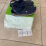 Crocs (Crocband) - navy with brown and white band  (Men's U.K. size 10). Image 2