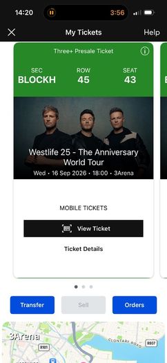 3x Westlife tickets