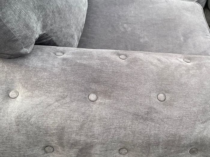 Verona Grey L shaped corner sofa + footstool