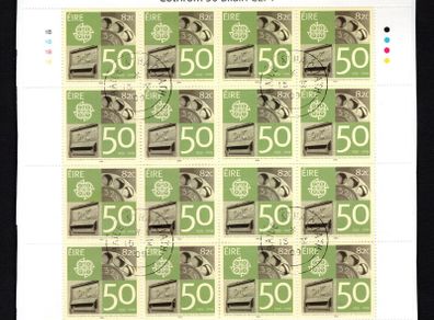 2009 Ireland 50 Year of CEPT Stamp Sheetlet Plate 1B1B1B1B Fine CDS Used with Dublin cancel of 24th March 2009 (First day of issue)