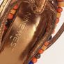 "NINE WEST", Ladies Gold Metallic, colour beaded strapped high heels in good condition Image 3