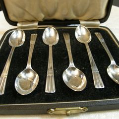 PRICE DROP Boxed Set of 6 Vintage Sterling Silver Teaspoons, Sheffield 1941, 71.7g