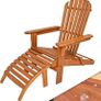 Adirondack Wooden Sun Lounger Solid Acacia Wood  Weatherproof Foldable Image 3