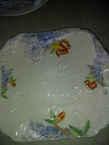 Antique bon china biscuit plate Corona Ware.