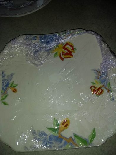Antique bon china biscuit plate Corona Ware.