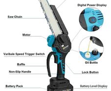 Chainsaw Makita 8 Inch Mini Brushless Pruning Portable Handheld 6