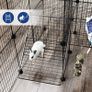 Guinea Pigs Cage, Metal Mesh Pet Playpen with Door, Customisable Fence for Small Animal, Rabbit, for Indoor Use, with Rubber Mallet, 143 x 73 x 71 cm Black (FREE POSTAGE) Image 5