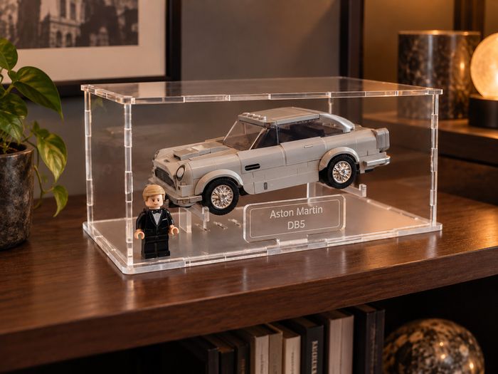 Stackable Acrylic Display Case for LEGO Speed Champions Cars | Flat-Pack Dust Cover with Display Stand