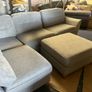 grey corner sofa with matching footstool couch Image 3