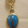 Gold Plated Sterling Silver Turquoise Drop Earrings Image 8