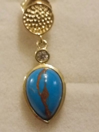 Gold Plated Sterling Silver Turquoise Drop Earrings