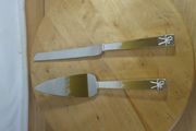 Vera Wang Wedgwood Love Knots Silver Plated Cake Knife &amp; Server Set Wedding Gift