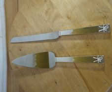 Vera Wang Wedgwood Love Knots Silver Plated Cake Knife & Server Set Wedding Gift