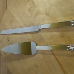 Vera Wang Wedgwood Love Knots Silver Plated Cake Knife & Server Set Wedding Gift