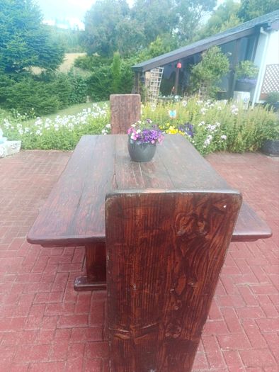 Handmade Reclaimed Wood Outdoor Dining Set