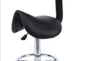Saddle Spa Rolling Black Stool with Back Support for Beauty Tattoo
