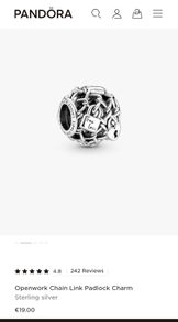 Pandora padlock charm