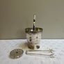 Price drop Vintage Epns Silverware Ice bucket , strainer & tongs. Image 5