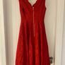 Red Jolie Moi Scalloped V-Neck Lace Dress Image 3