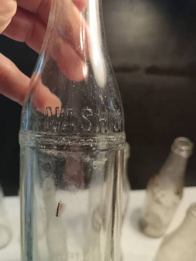 11 X Vintage Irish Clear Glass Bottles