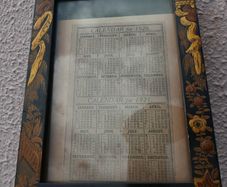 Vintage Calendar 1920-21 in Vintage Hand Painted Frame
