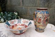 Antique Japanese Bowl &amp; Vase