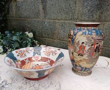 Antique Japanese Bowl & Vase