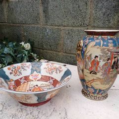 Antique Japanese Bowl & Vase