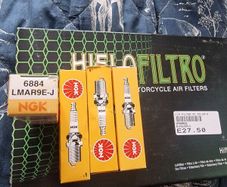 New spark plugs and air filter for 09-2014 Yamaha R1 big bang