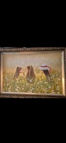 large oil on board painting
