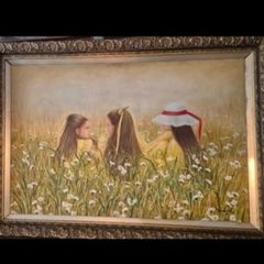 large oil on board painting
